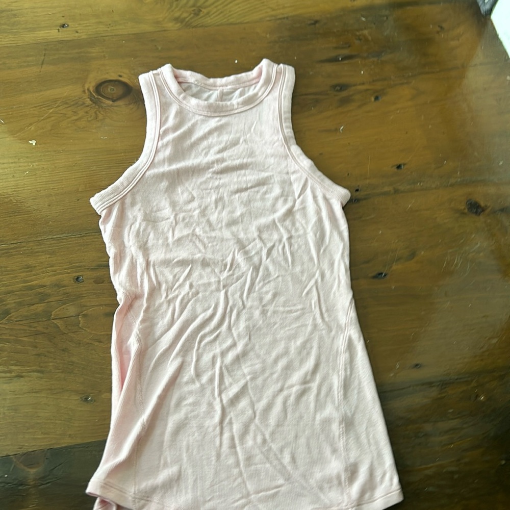 Lululemon ribbed long tank top strawberry Milkshake